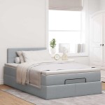 vidaXL Pat otoman cu saltea țesătură gri deschis 120x200 cm