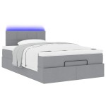 vidaXL Pat otoman cu saltea țesătură gri deschis 120x200 cm