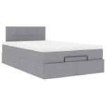 vidaXL Pat otoman cu saltea țesătură gri deschis 120x200 cm