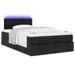 vidaXL Pat otoman cu saltea negru 120x200 cm stofa