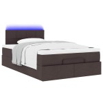 vidaXL Pat otoman cu saltea țesătură maro închis 120x200 cm