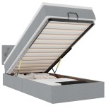 vidaXL Pat otoman cu saltea țesătură gri deschis 100x200 cm