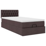 vidaXL Pat otoman cu saltea țesătură maro închis 100x200 cm