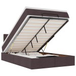 vidaXL Pat otoman cu saltea țesătură maro închis 120x200 cm