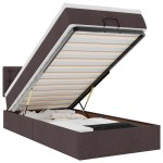 vidaXL Pat otoman cu saltea țesătură maro închis 100x200 cm