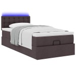 vidaXL Pat otoman cu saltea țesătură maro închis 100x200 cm