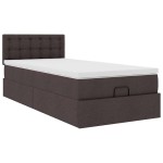 vidaXL Pat otoman cu saltea țesătură maro închis 100x200 cm