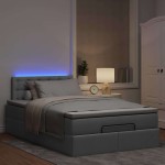 vidaXL Pat otoman cu saltea țesătură gri deschis 120x200 cm