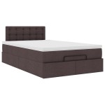 vidaXL Pat otoman cu saltea țesătură maro închis 120x200 cm
