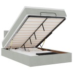 vidaXL Pat otoman cu saltea și LED-uri, gri deschis, 120x190cm catifea