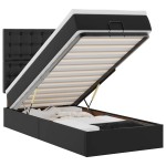 vidaXL Pat otoman cu saltea, negru, 80x200cm, piele ecologică vidaXL Pat otoman cu saltea, negru, 80x200cm, piele ecologică