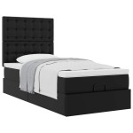 vidaXL Pat otoman cu saltea, negru, 80x200cm, piele ecologică vidaXL Pat otoman cu saltea, negru, 80x200cm, piele ecologică