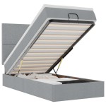 vidaXL Pat otoman cu saltea țesătură gri deschis 90x200 cm