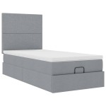 vidaXL Pat otoman cu saltea țesătură gri deschis 90x200 cm