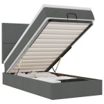vidaXL Pat otoman cu saltea țesătură gri închis 90x200 cm