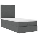 vidaXL Pat otoman cu saltea țesătură gri închis 90x200 cm