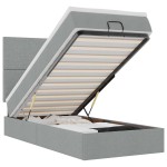 vidaXL Pat otoman cu saltea țesătură gri deschis 100x200 cm