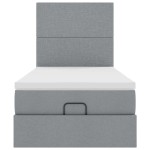 vidaXL Pat otoman cu saltea țesătură gri deschis 100x200 cm