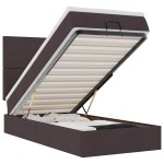 vidaXL Pat otoman cu saltea țesătură maro închis 100x200 cm