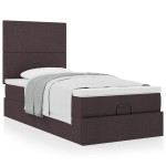vidaXL Pat otoman cu saltea țesătură maro închis 100x200 cm