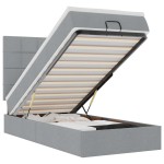 vidaXL Pat otoman cu saltea țesătură gri deschis 90x200 cm