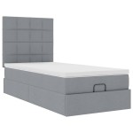 vidaXL Pat otoman cu saltea țesătură gri deschis 90x200 cm