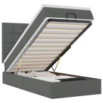 vidaXL Pat otoman cu saltea țesătură gri închis 90x200 cm