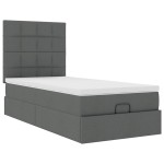 vidaXL Pat otoman cu saltea țesătură gri închis 90x200 cm