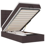 vidaXL Pat otoman cu saltea țesătură maro închis 90x200 cm