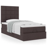 vidaXL Pat otoman cu saltea țesătură maro închis 100x200 cm