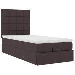 vidaXL Pat otoman cu saltea țesătură maro închis 100x200 cm