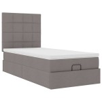 vidaXL Pat otoman cu saltea Taupe 100x200 cm Stofa