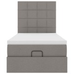 vidaXL Pat otoman cu saltea Taupe 100x200 cm Stofa