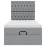 vidaXL Pat otoman cu saltea țesătură gri deschis 100x200 cm