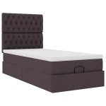 vidaXL Pat otoman cu saltea țesătură maro închis 100x200 cm