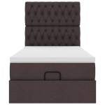 vidaXL Pat otoman cu saltea țesătură maro închis 100x200 cm