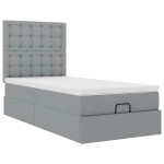 vidaXL Pat otoman cu saltea țesătură gri deschis 90x200 cm