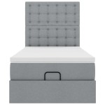 vidaXL Pat otoman cu saltea țesătură gri deschis 90x200 cm