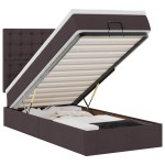 vidaXL Pat otoman cu saltea țesătură maro închis 100x200 cm