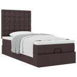 vidaXL Pat otoman cu saltea țesătură maro închis 100x200 cm
