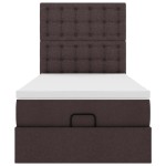 vidaXL Pat otoman cu saltea țesătură maro închis 100x200 cm