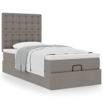vidaXL Pat otoman cu saltea Taupe 100x200 cm Stofa
