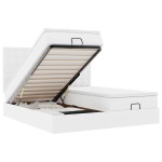 vidaXL Pat otoman cu saltele și LEDs, 180x200cm, piele ecologică