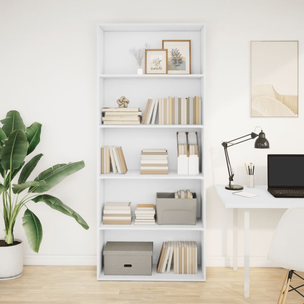 vidaXL Bibliotecă, alb, 80x30x189 cm, lemn prelucrat