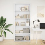 vidaXL Bibliotecă, alb, 80x30x189 cm, lemn prelucrat vidaXL Bibliotecă, alb, 80x30x189 cm, lemn prelucrat