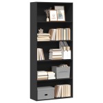 vidaXL Bibliotecă, negru, 80x30x189 cm, lemn prelucrat vidaXL Bibliotecă, negru, 80x30x189 cm, lemn prelucrat