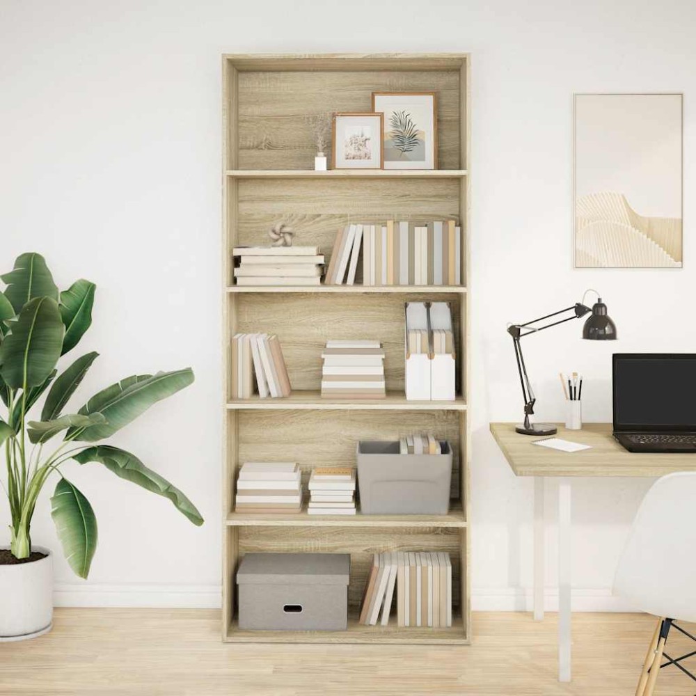 vidaXL Bibliotecă, stejar sonoma, 80x30x189 cm, lemn prelucrat