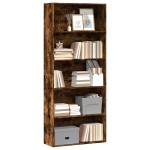 vidaXL Bibliotecă, stejar fumuriu, 80x30x189 cm, lemn prelucrat