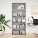 vidaXL Bibliotecă, gri sonoma, 80x30x189 cm, lemn prelucrat vidaXL Bibliotecă, gri sonoma, 80x30x189 cm, lemn prelucrat