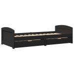 vidaXL Pat de zi cu 2 sertare fără saltea „IRUN” Negru 90x200 cm vidaXL Pat de zi cu 2 sertare fără saltea „IRUN” Negru 90x200 cm